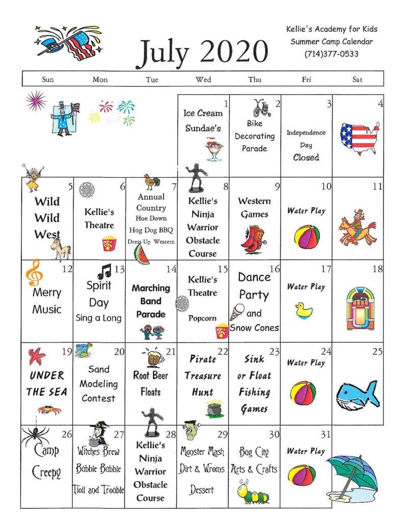 July Calendar July Calendar